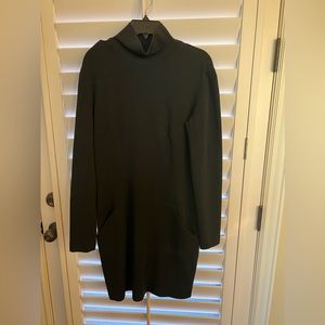 Donna Karan 100% merino wool dress with cowl neck and long sleeves size 10